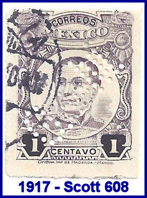 Michoacan 1917 perfin